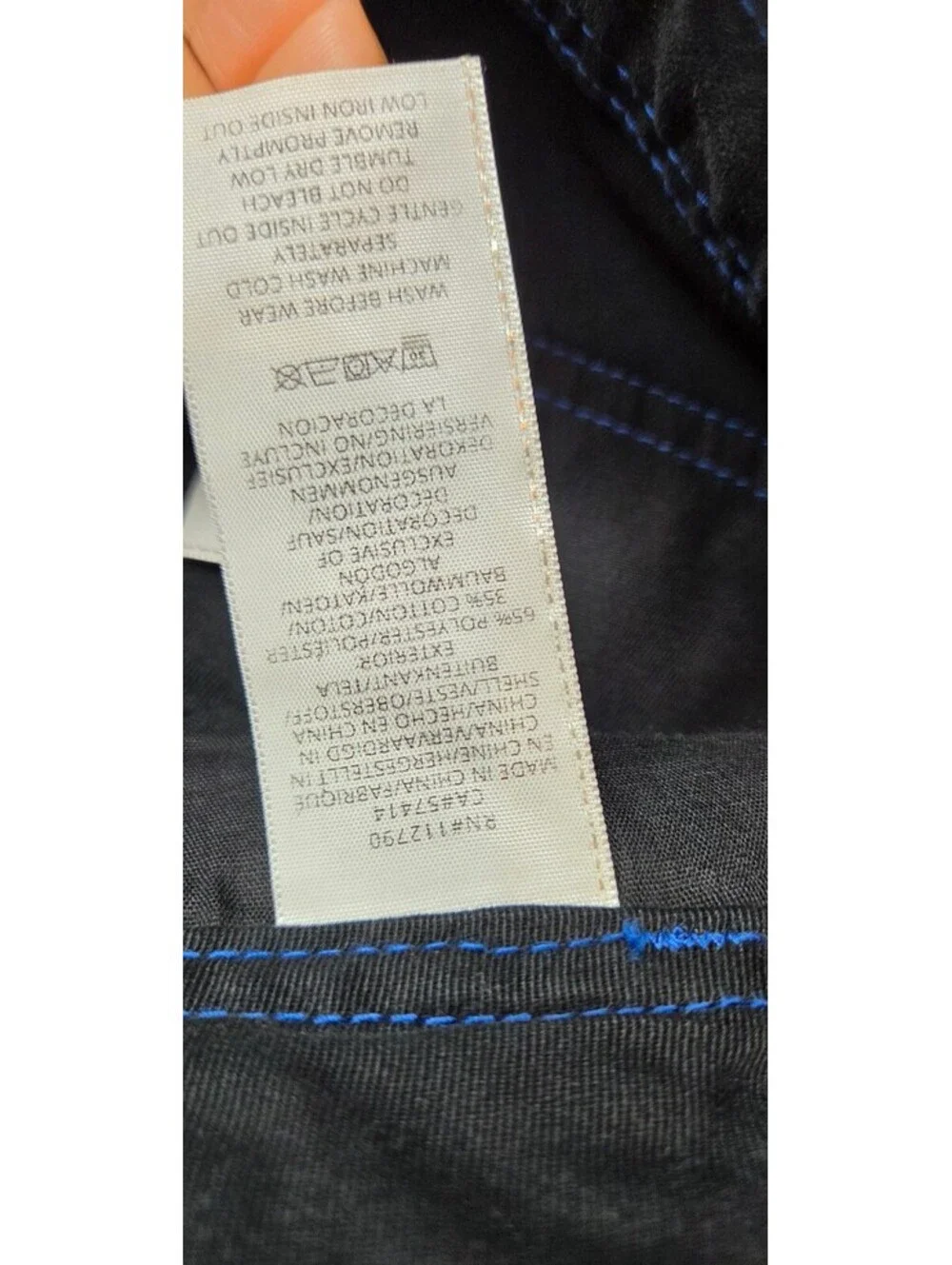NWT True Religion Men's Jet Black / Pacific Blue Cargo Pants Size 36x32